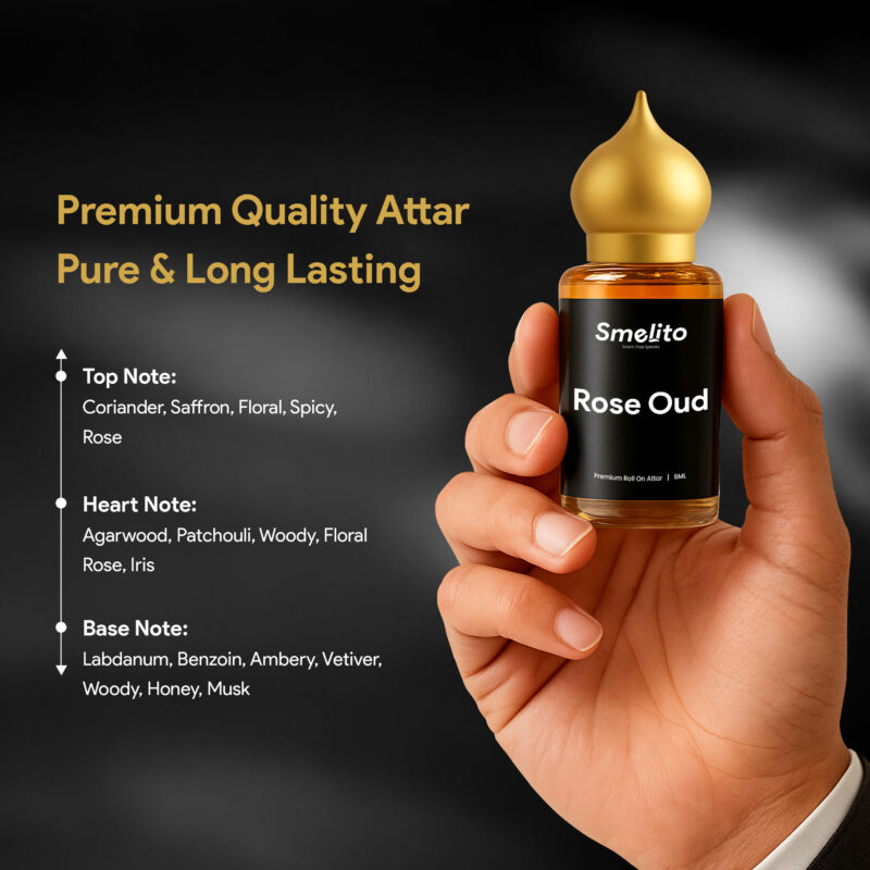 Smelito Rose Oud attar alcohol free cruelty free premium quality Smelito Rose Oud attar alcohol free cruelty free premium quality