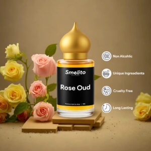 Smelito Rose Oud premium attar elegant gift packaging Smelito Rose Oud premium attar elegant gift packaging
