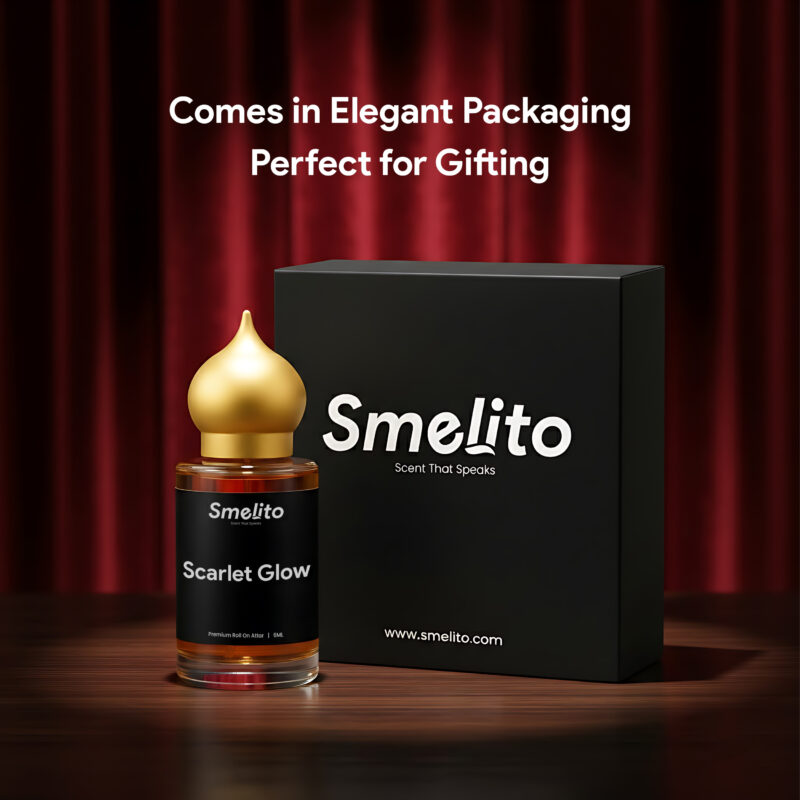 Smelito Scarlet Glow premium attar gift packaging Smelito Scarlet Glow premium attar gift packaging