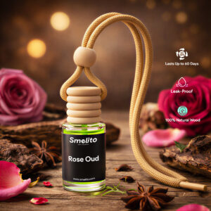 smelito rose oud car perfume lifestyle wooden background smelito rose oud car perfume lifestyle wooden background